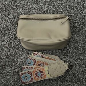 Brand new mini waymaker Cream Crossbody Bag with Embroidered Strap and original